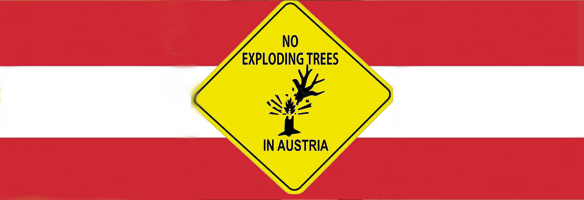 Spaßfoto. No exploding trees in austria